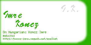 imre koncz business card